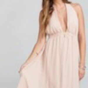 Show Me Your MUMU Luna Halter Dress in Dusty Blush